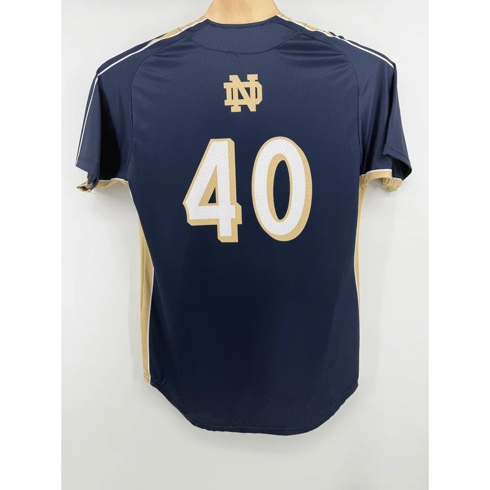 Adidas Notre Dame Fighting Irish Jersey 42 Polyester Navy Gold #40 Collegiate